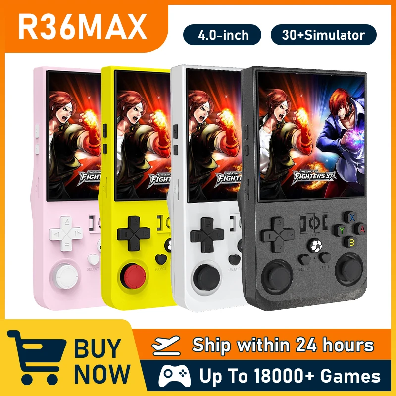 Consola de videojuegos portátil R36MAX, sistema Linux de código abierto, pantalla IPS de 4,0 pulgadas, 64G, 128G, reproductor de bolsillo portátil, regalos para niños