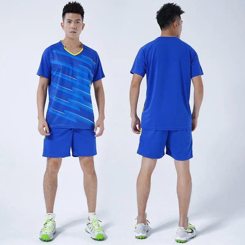Solid Color Short-Sleeve Volleyball Gym Men's Summer Clothes For Woman And Man Sports Sets