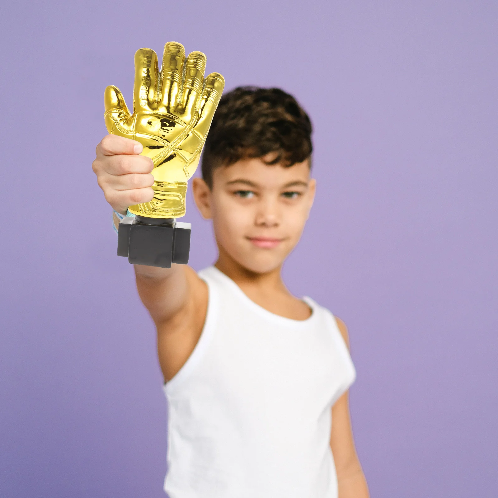 Gagnant du trophée de la coupe d'or, jeu de football, gant de cérémonie,  récompense de compétition pour enfants