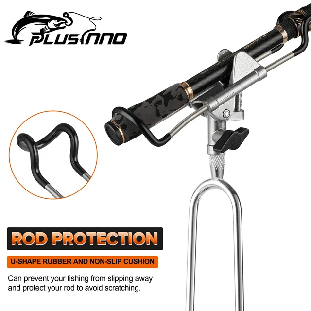 PLUSINNO Stainless Steel Support Bank Fishing Rod Holder Stand for