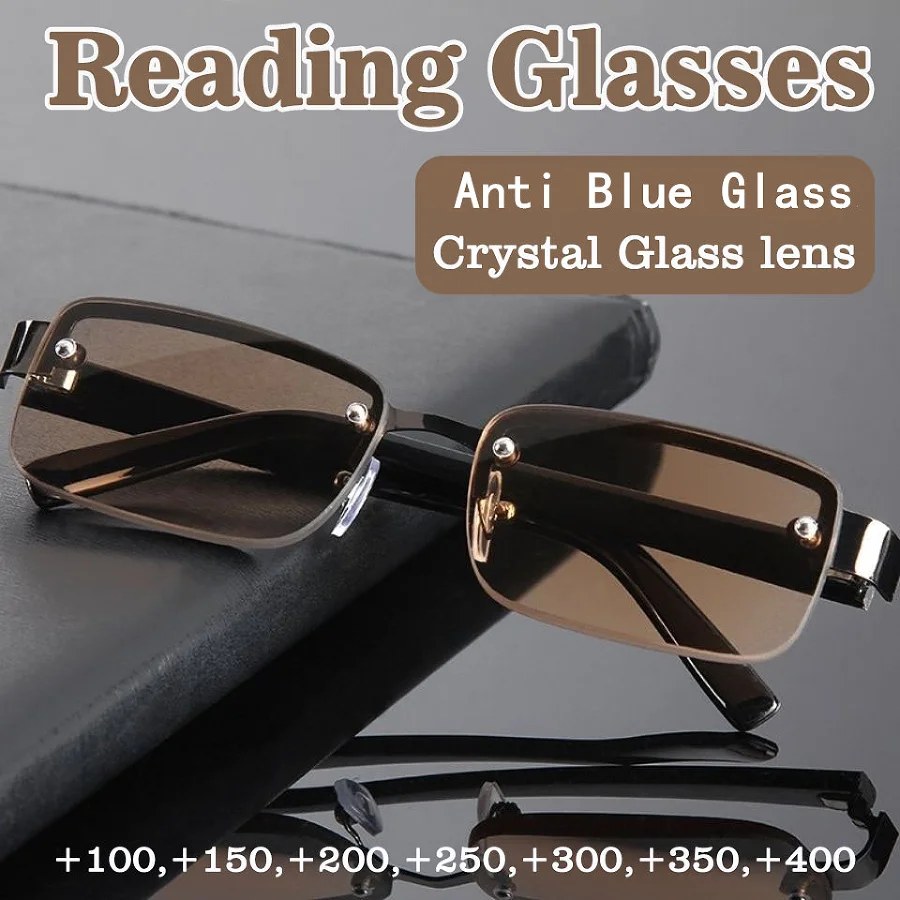 Пресбиопические очки FG HD без оправы из хрустального стекла с диоптриями + 1,0-+ 4,0