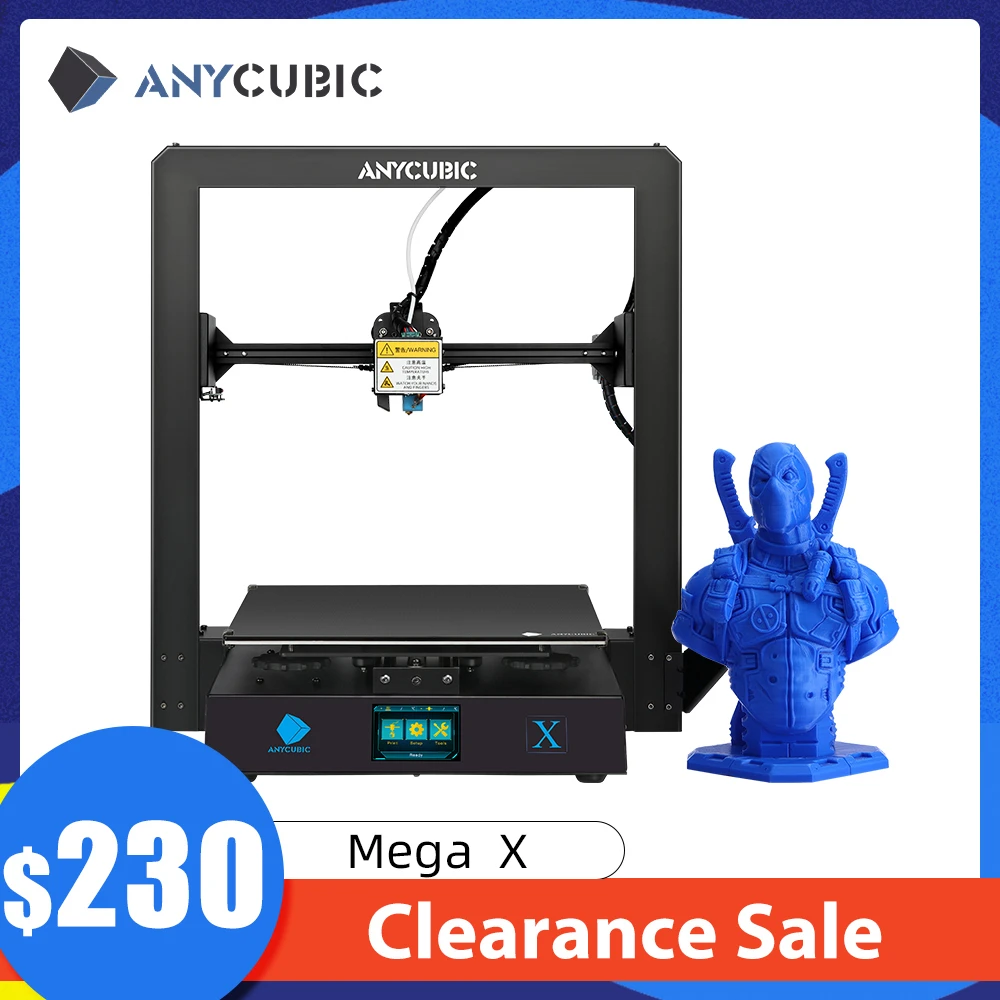 cheap 3d printer ANYCUBIC Mega X 3D Printer i3 Mega Upgrade Large Build Volume 300*300*305mm Rigid Metal Frame Ultrabase Platform impresora 3d best resin 3d printer