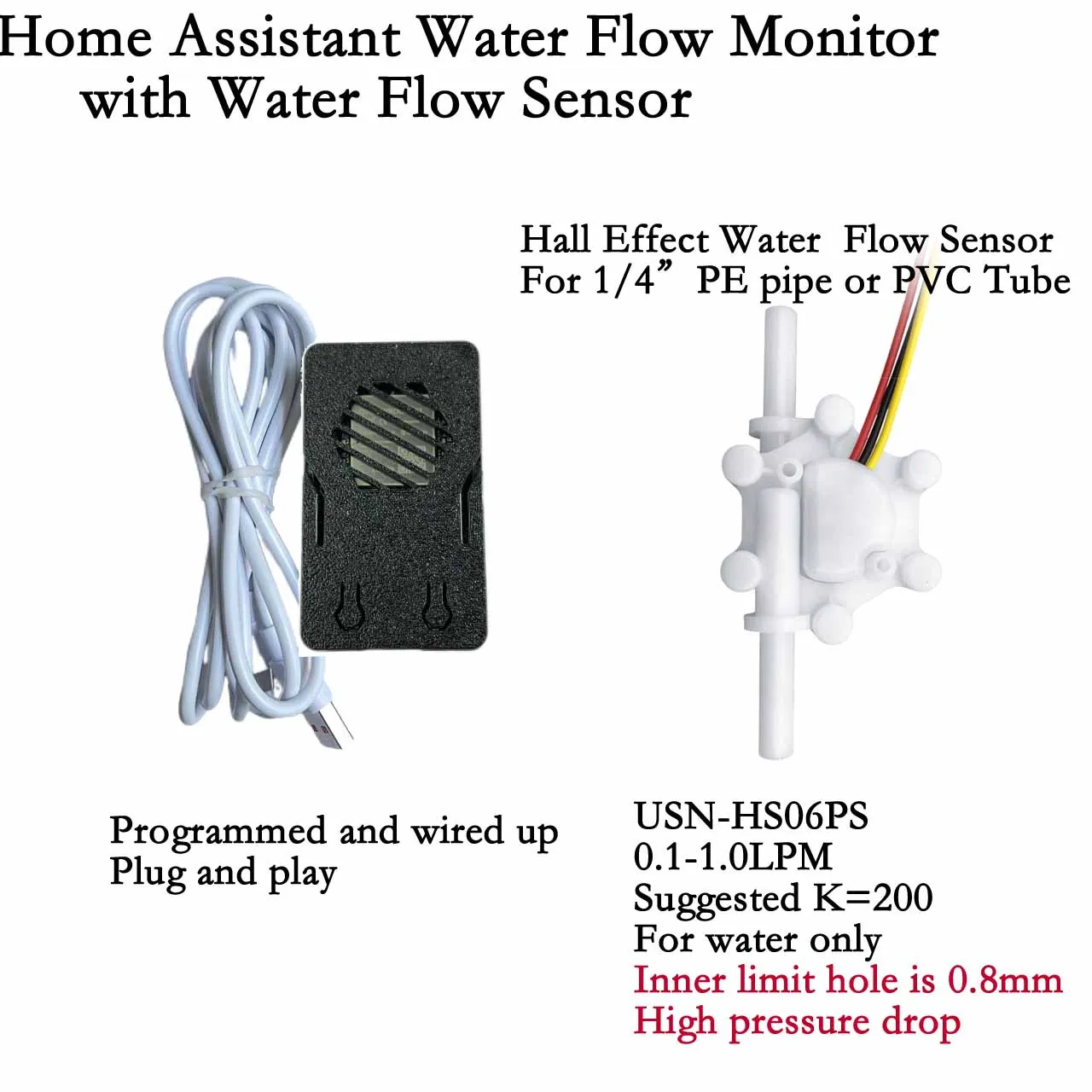 Plastic Water Flow Sensor Home Assistant Wifi Flow Kit Multiple Size Measurement Flowtek iSentrol Turbine Flowmeter