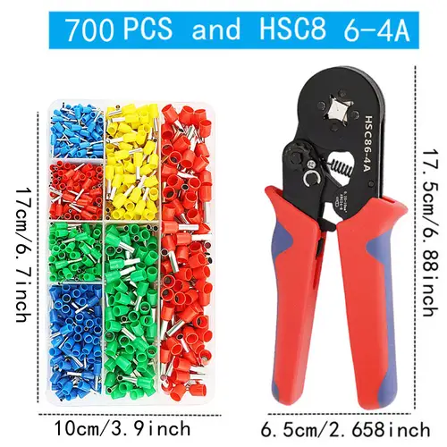 Boxed VE Tubular Crimp Terminals,Cable Electrical Connector,Insulated Wire Connectors,Tube Type Terminal Crimping Pliers HSC86-4 - Image 23