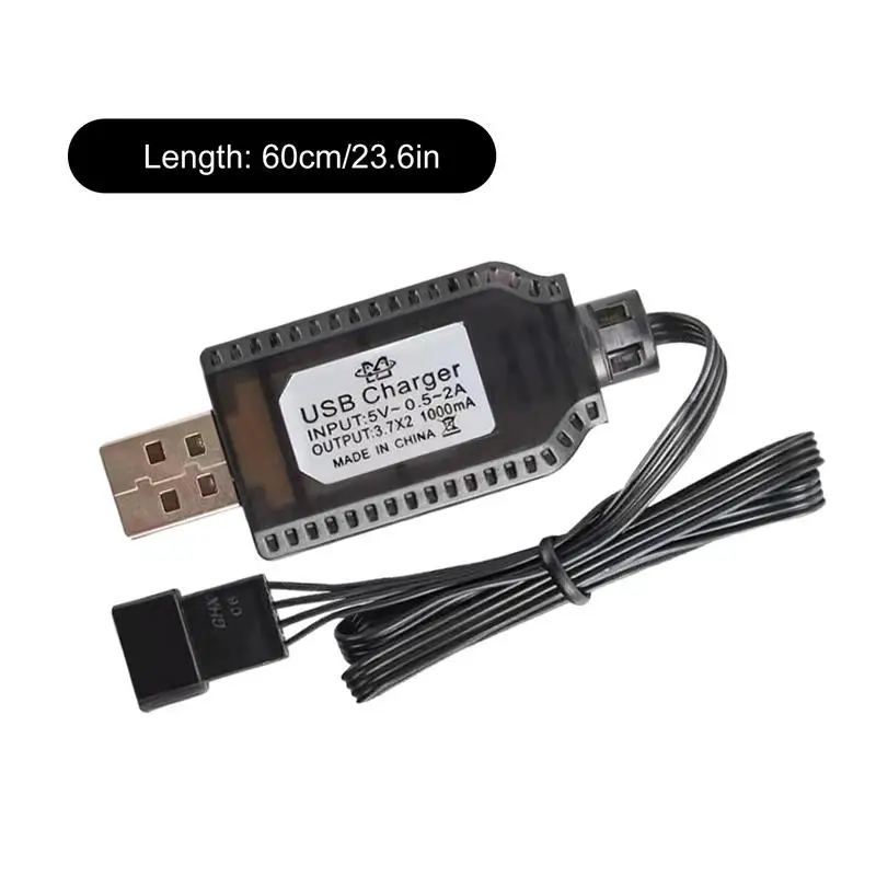 Chargeur USB pour batterie LiPo RC 7.4V - Câble SM-2P/3P/4P 60cm