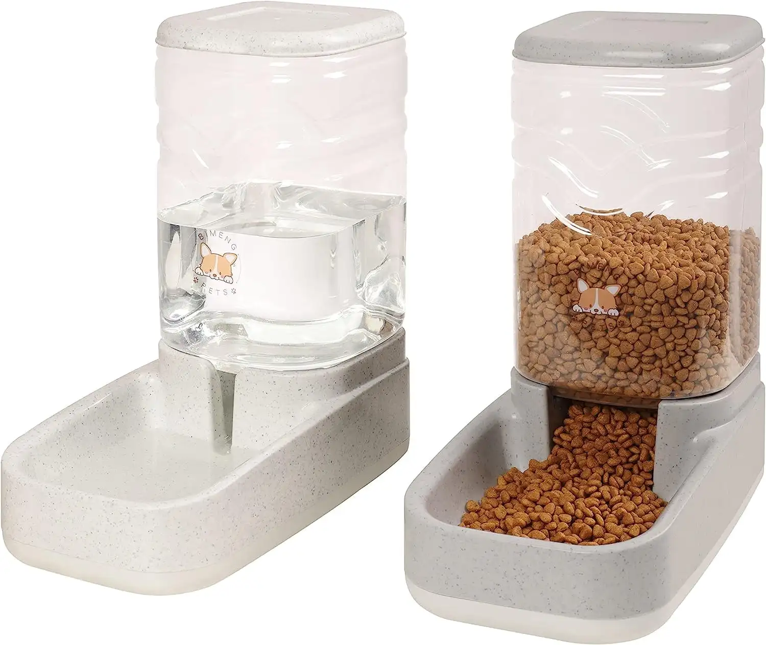 

BalanceFrom Pack of 2 Automatic Dog Cat Gravity Food and Water Dispenser 3.8L 1 Gallon Each, Set: 1x Water Dispenser