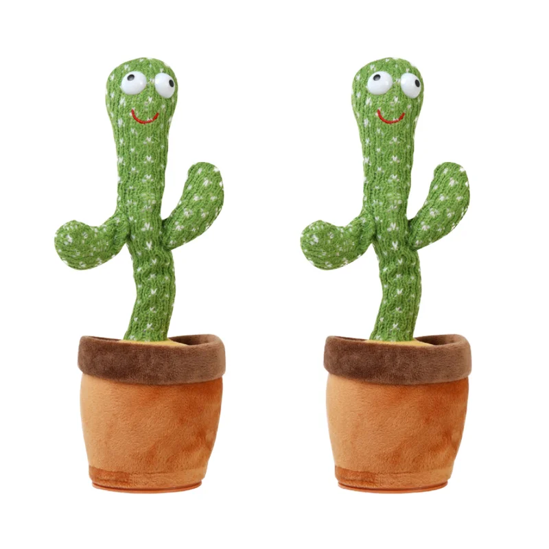Hot-selling children's toys ring cactus doll learn to talk with music dance twist learning duck big white goose gift box
