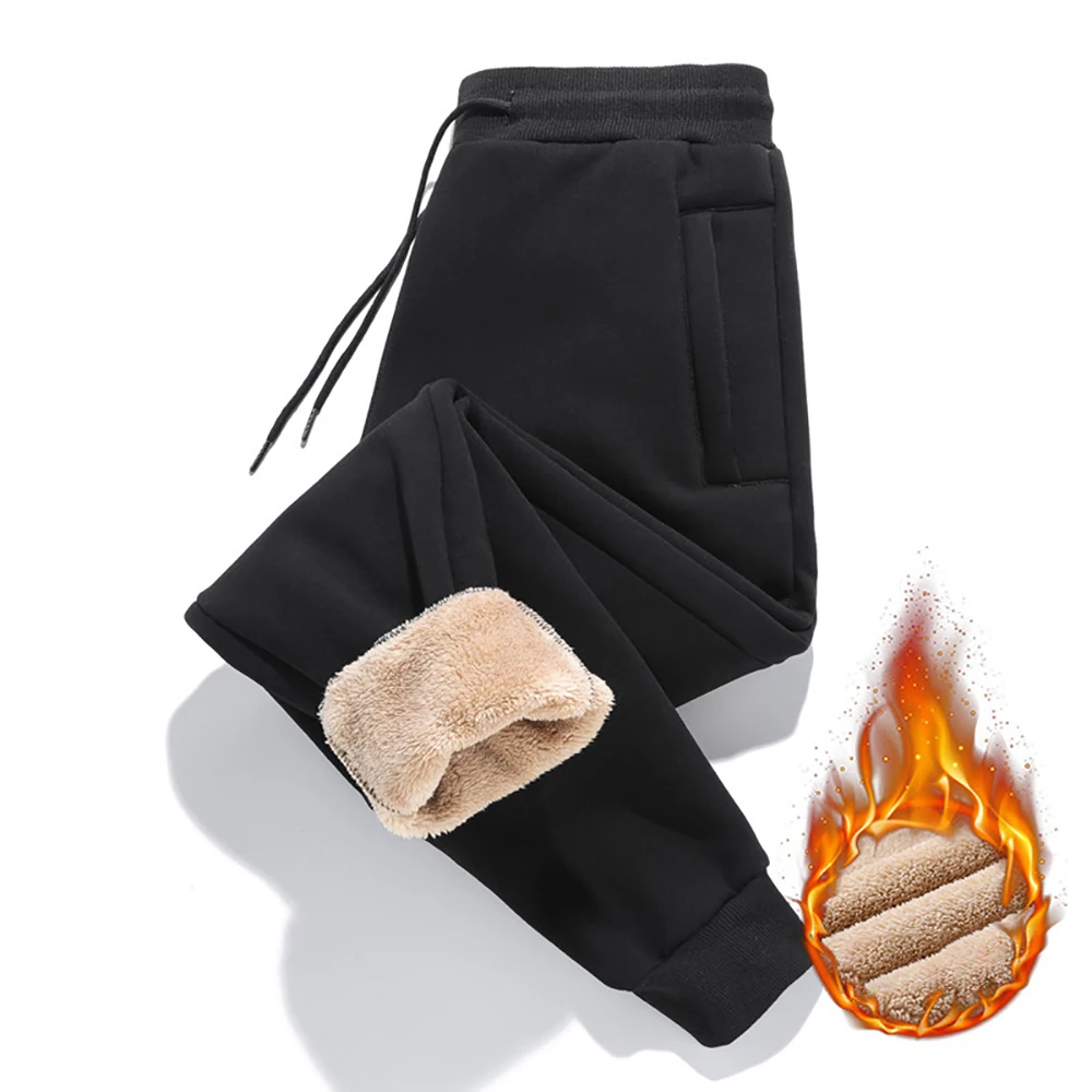 

Winter Lambswool Long Pants Warm Pants Men Thick Sweatpants Outdoor Thermal Casual Joggers Pants for Men Fleece Trousers