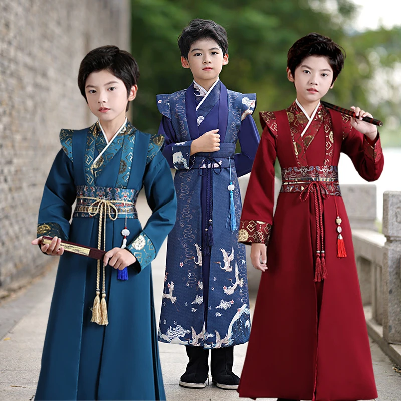 

Boy Hanfu autumn Tang Dynasty Chinese style childe ancient style handsome children's ancient clothes young master clothing