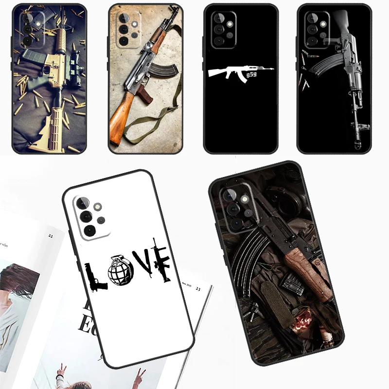 Tactical AK47 Handgun Gun Bullet Design Protective Phone Case Cover