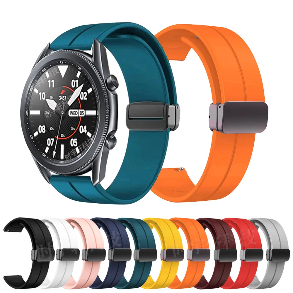 

Ремешок 20 мм 22 мм для Samsung Galaxy Watch 3 41 мм 45 мм, силиконовый браслет для Galaxy 42 мм 46 мм/Active 2/Gear S3 S2 Sport Men Correas