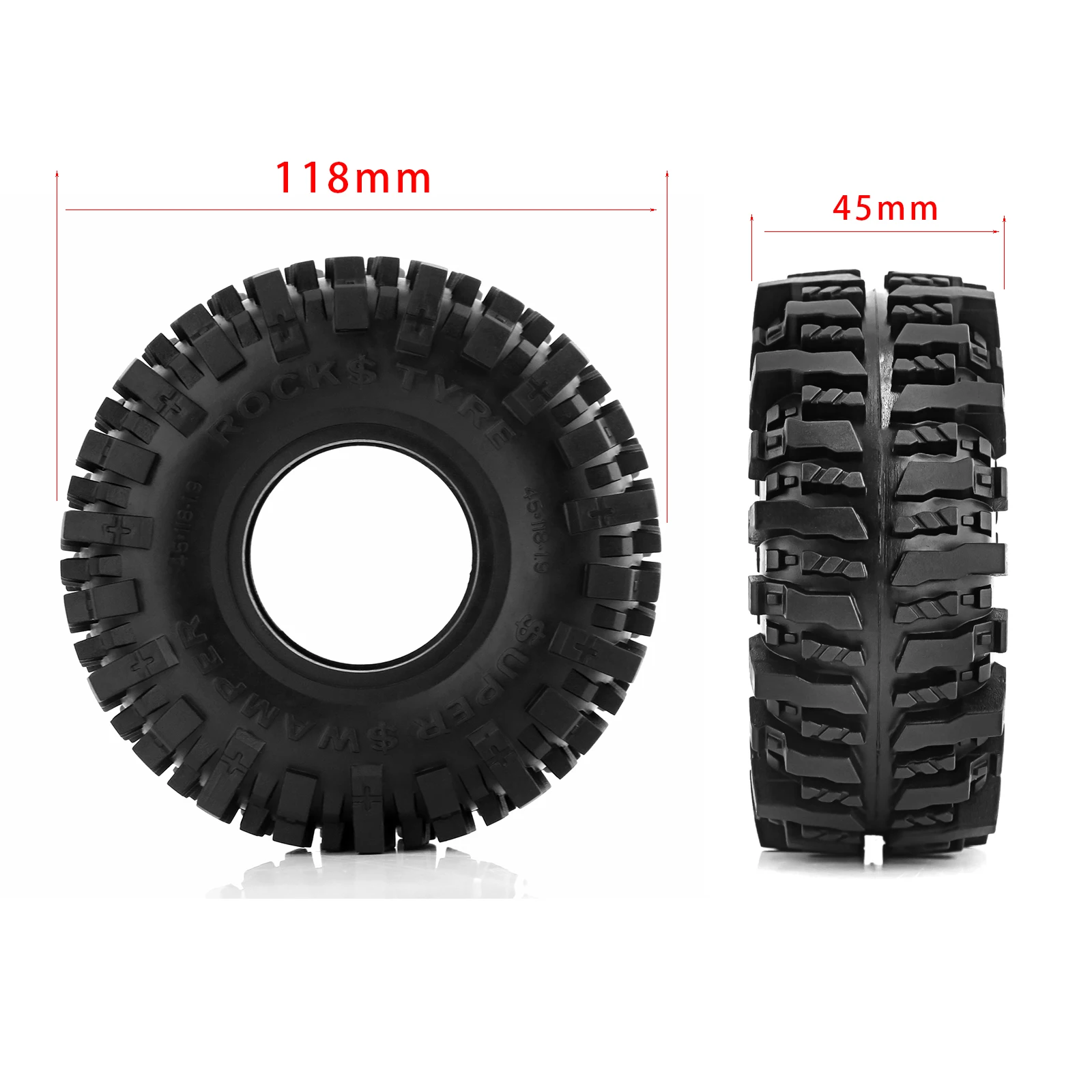 REDSPIDER 1.9 Crawler Tires - 4pc Soft Rubber RC Tires For 1/10 Scale Crawlers