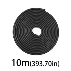 Universal Car Door Edge Protector with Steel Disc Bumper Decor Guard (Black 10m)