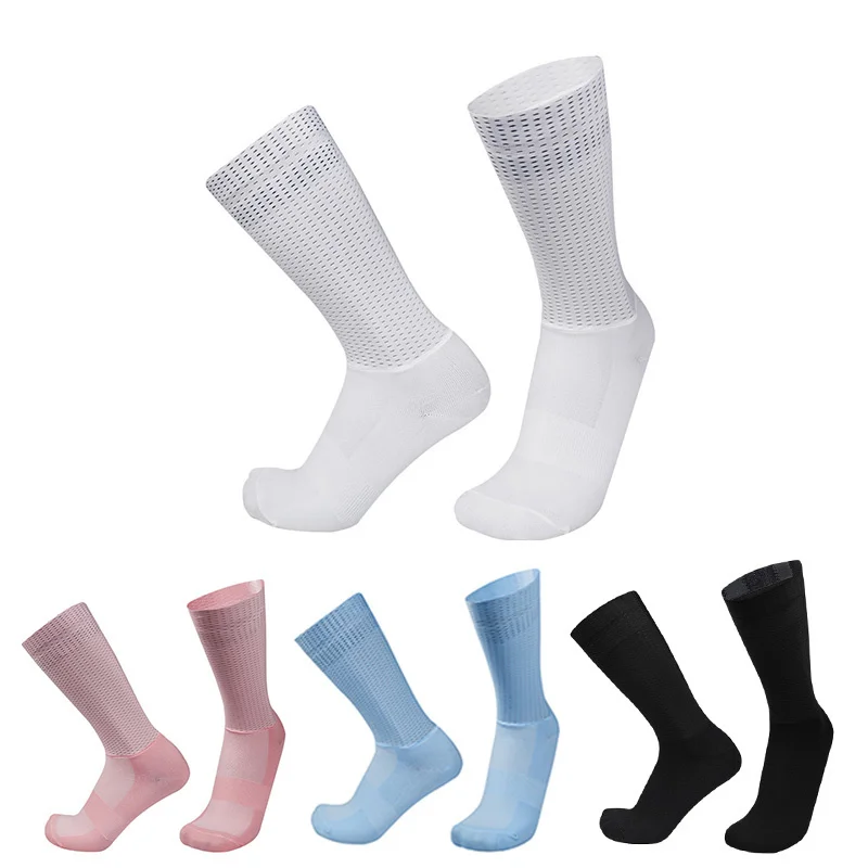 

Women Socks Bike Team Pro Summer Cycling Men Seamless Silica Gel Non-slip Sports Socks Breathable Mesh Racing Car Bicycle Socks