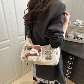 Women Y2k Harajuku Shoulder Bag Transparent Ita Bag Trendy Girls Crossbody Bag Female Japanese Designer Handbag Purse Hobos 1