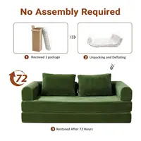 79" Convertible Sofa Bed, 5-in-1Boneless Couch for Living Room with 2 Pillows Corduroy Folding Sleeper Sofa Bed,, Customized 5