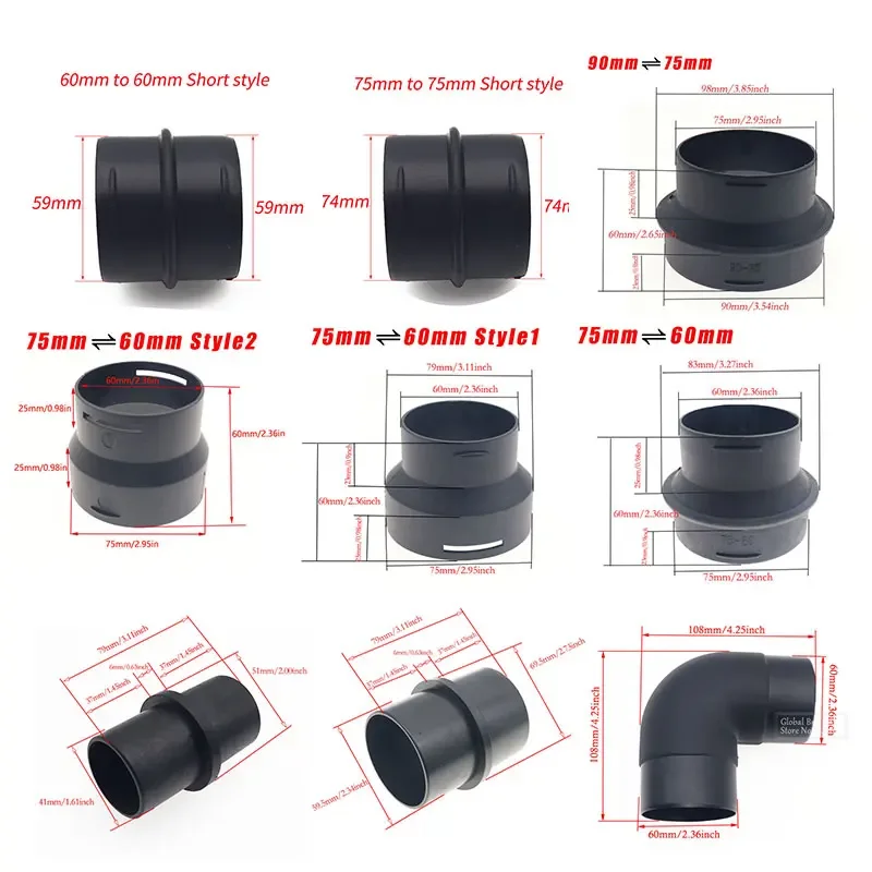 42/60/75/90mm Car Heater Ducting Reducer Hose Tube L Connector Heater Ducting Pipe Joiner Connector For Webato Eberspacher air diesel heater duct pipe heater duct connector