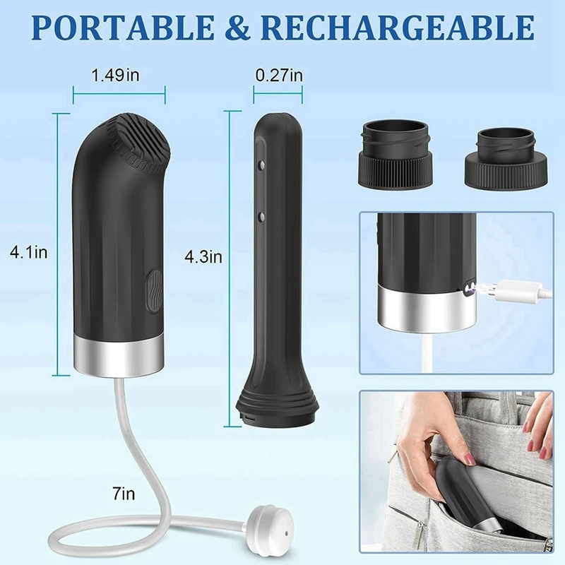 2X Enema Douches For Men Women, Automatic Electric Bidet Sprayer Personal Travel Bidet Douche For Colon Anus Cleansing
