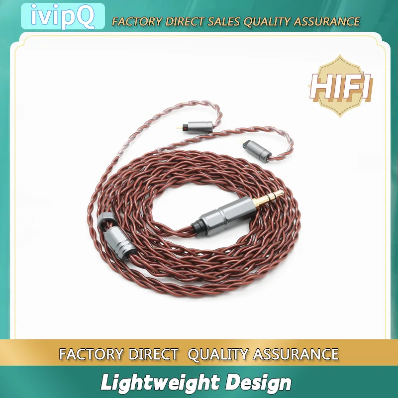 ivipQ Lightweight HIFI IEM Cable Multi Strand Frozen Single Crystal Copper 3.5/2.5/4.4mm MMCX/2Pin for Yume Ultra Winter Galileo