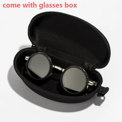 Polarized Adjustable Dimming Retro Punk Sunglasses for Men & Women - UV400 Protection Outdoor Shades (Silver with box z06)