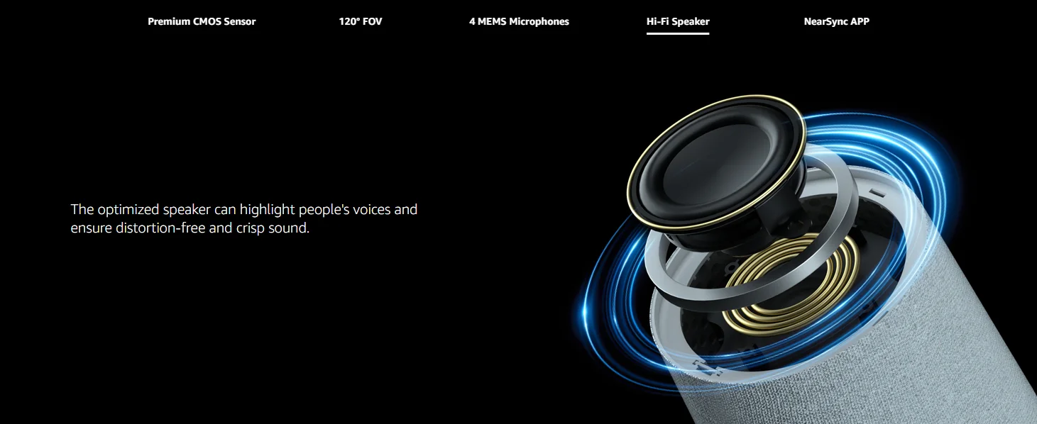 Webcam All-in-one Nuroum C20 - Full HD 1080p, Microfono E Altoparlante | Per Zoom/Teams