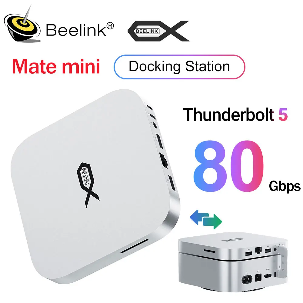 NEUE Beelink Mate Mini-Dockingstation unterstützt Thunderblot5 High Speed für Mac Mini PC SER9 SER8 SER5 Max Gaming-Computer EX Pro