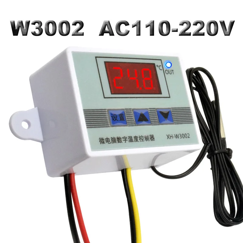 mechanical force gauge W3001 W3002 Microcomputer Temperature Controller DC12V 24V AC110 AC200V Digital Thermostat Thermorelator Heating Cooling Control uv radiometers Measurement & Analysis Tools