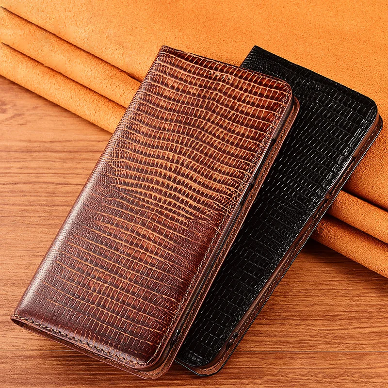 

Lizard Grain Genuine Leather Case for OPPO Realme C20A C21Y C25Y C25s C35 C30 C31 Realme 9 Pro+ plus Flip Cover Protective Cases