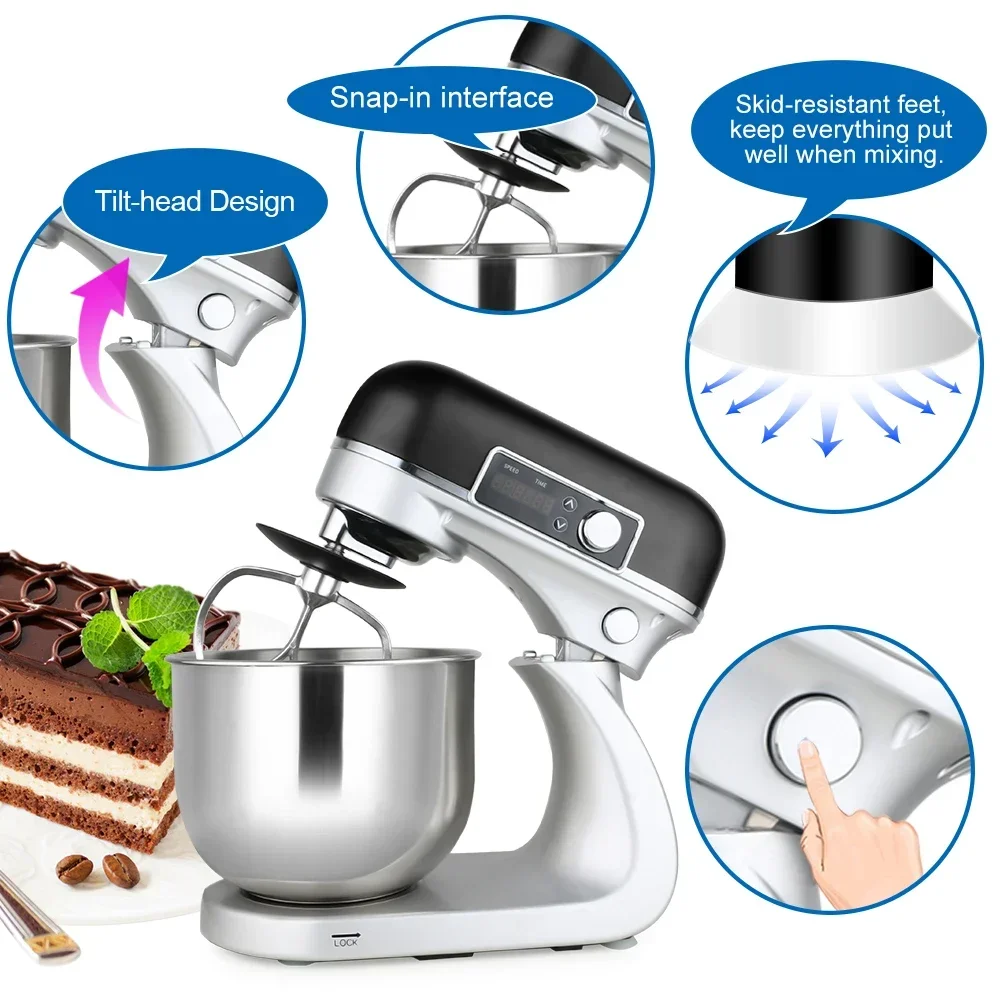 Small Kitchen Appliances 800W 6L Food Stand Mixer Dough Cake Machine