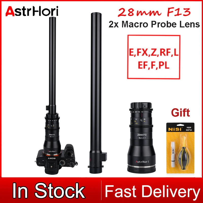 Astrhori 28Mm F13 Macro 2X Obiettivo 2:1 Obiettivo Macro Grandangolare Per Sony E Canon Rf/Ef Fuji X Nikon Z/F Sigma Pl Leica L Obiettivo Sonda