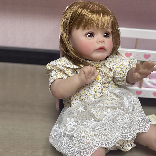 Boneca reborn realista, 18 polegadas, realista, 3d, com o cabelo enraizado,  brinquedos para crianças - AliExpress