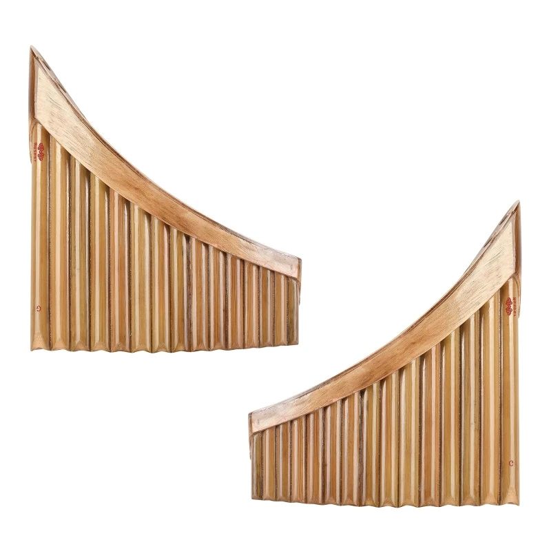 

Pan Flute 15 Pipes Natural Bamboo Wind Instrument G for KEY Panpipe Tradition Fl