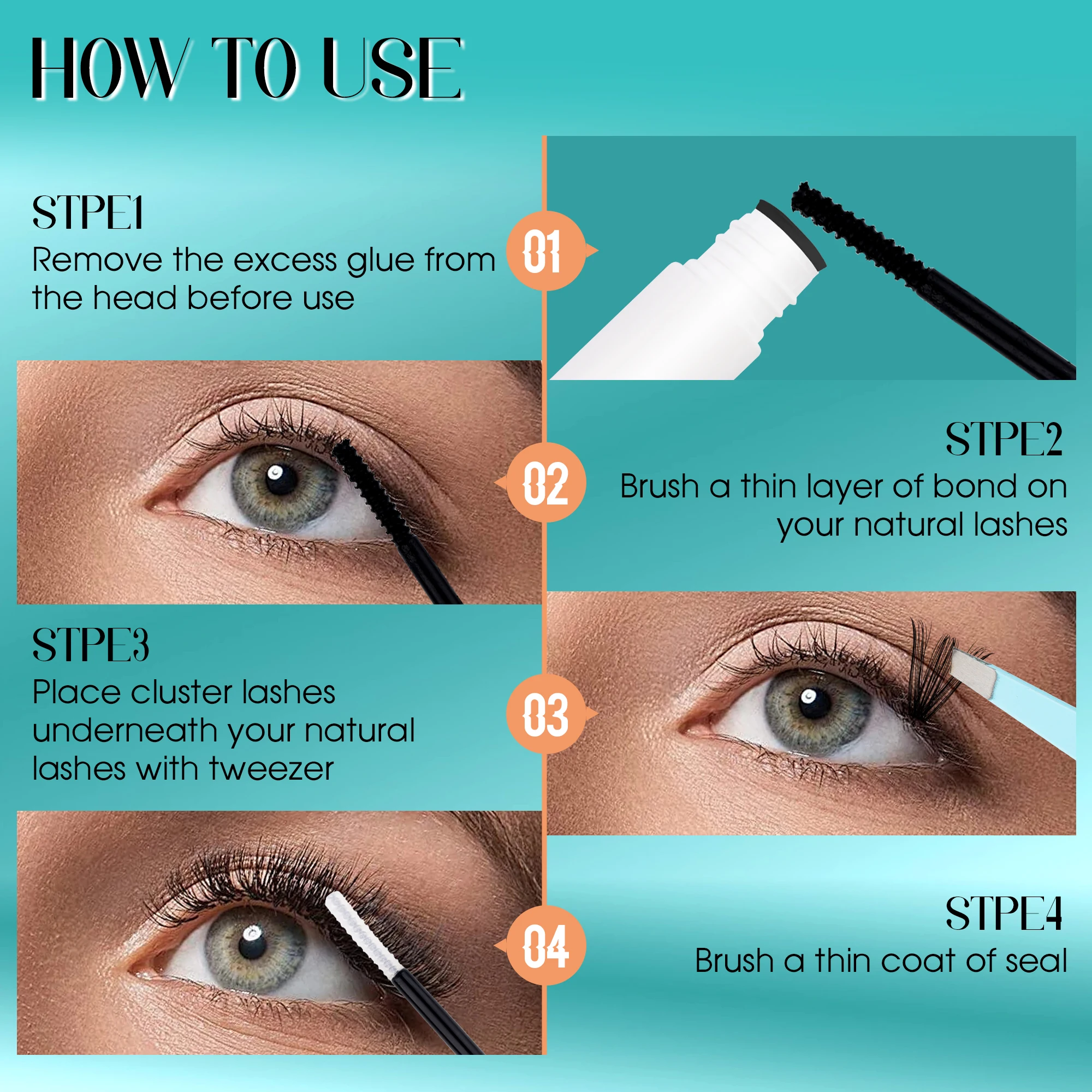 Description Picture 6 of itemGemerry Cluster Lashes 280 pcs Individual Lash Extensions 40D/50D/60D/80D/100D Soft&Natural DIY False Eyelash