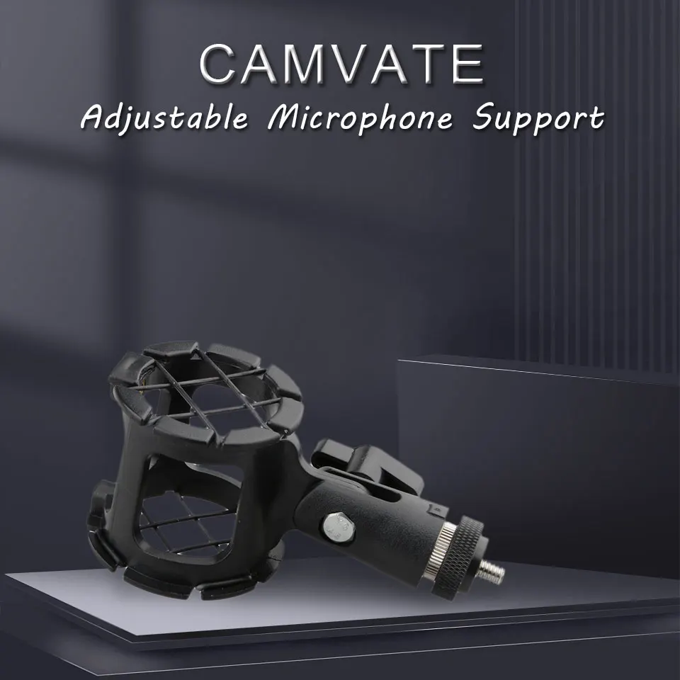 On-Camera Microphone Holder Bracket Clamp With 1/4" Thread Screw For DSLR Camera