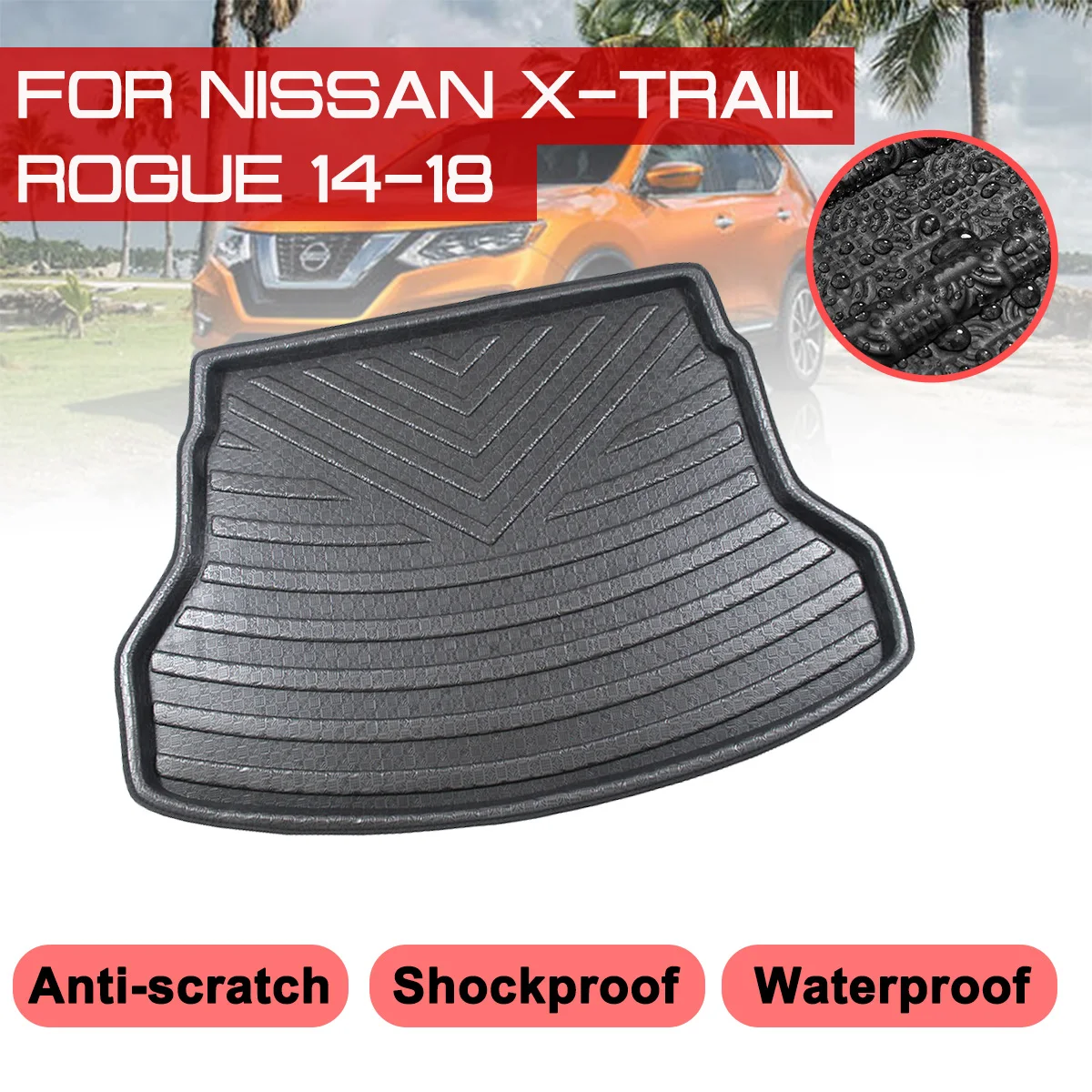 

Коврик для багажника автомобиля для Nissan X-Trail Rogue 2014-2018, водонепроницаемые напольные коврики, коврик для защиты от грязи, подкладка для груза