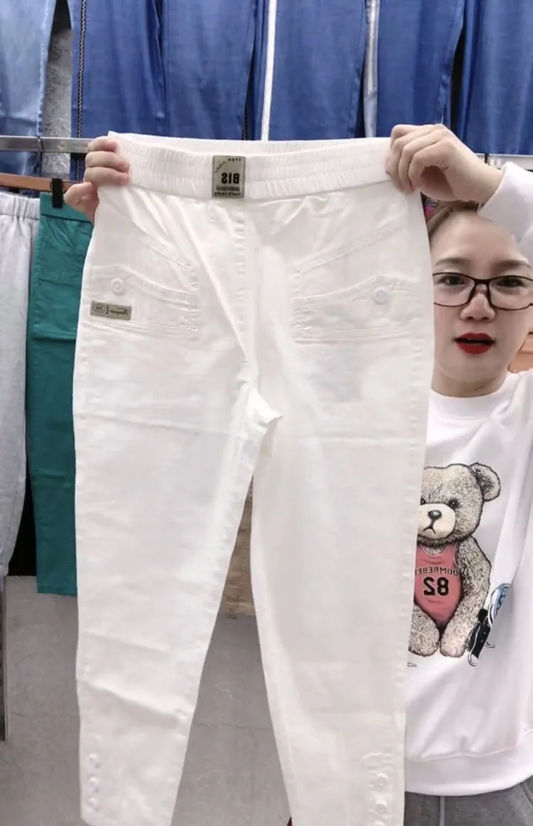 Women Cotton Linen Harun Pants Summer Loose New 2023 Ladies High Waist Versatile Thin Slim Casual Pants Female Nine-Point Pants