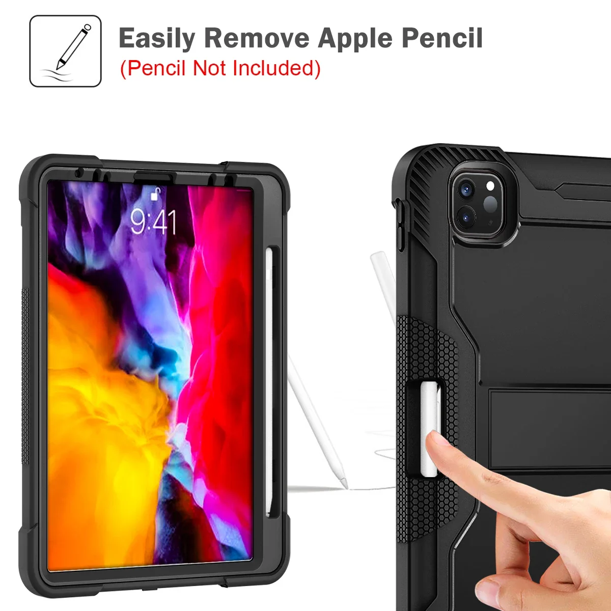 Ultimate Shockproof Kickstand Case with Apple Pencil Charging Support