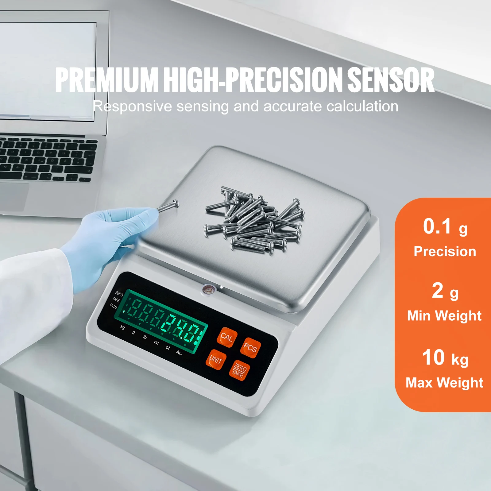 10kg x0.1g Digital Counting Scale Electronic Laboratory Balance LED Screen Table Top Scale Industrial Weighing digital counting scale