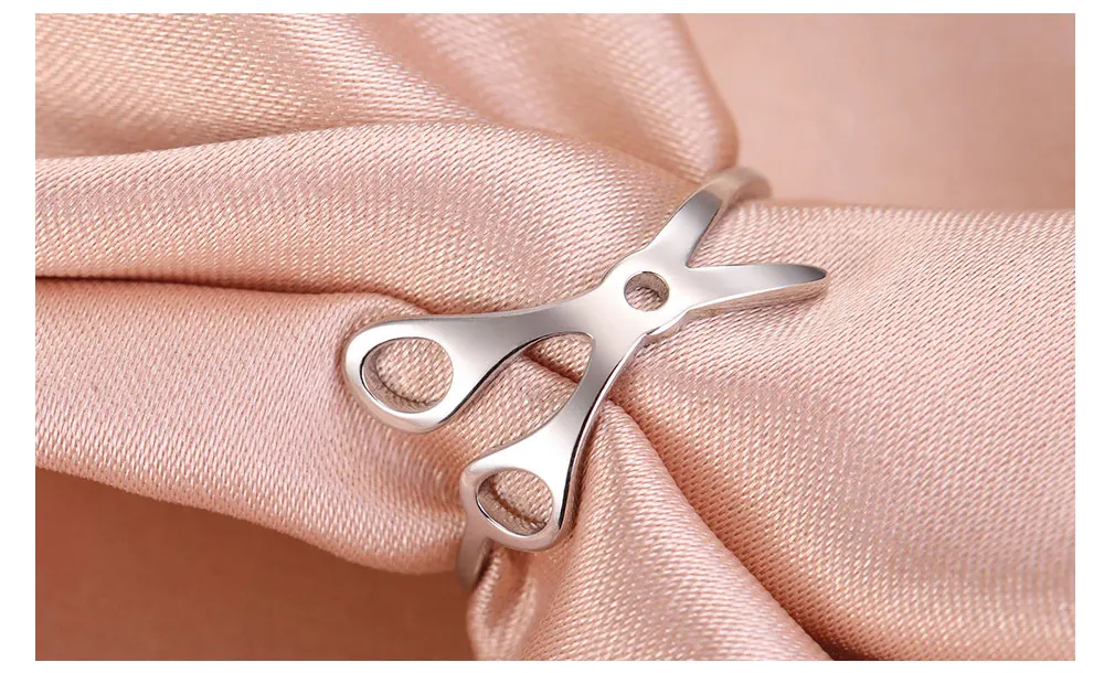 Cazador Niedliche Scheren-Ringe für Frauen Edelstahl Trendiger Schmuck Fingerringe Geburtstag Valentinstag Geschenk Großhandel 2026 – Detail 6