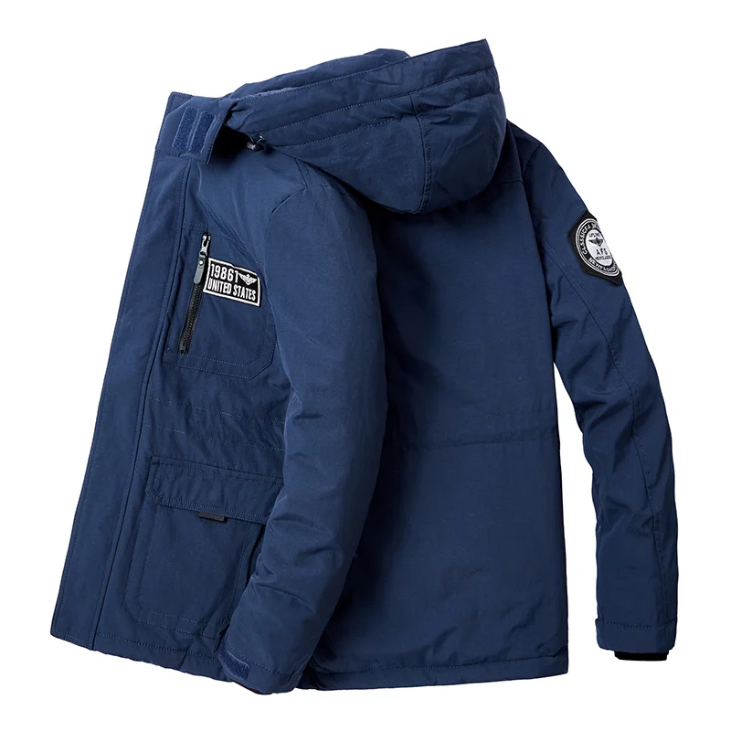 Winter Men's Long Parka Male Cotton-padded Jacket Fur Puffer Coats Mens Military Tactical Hat Detachable Outdoor Windbreaker