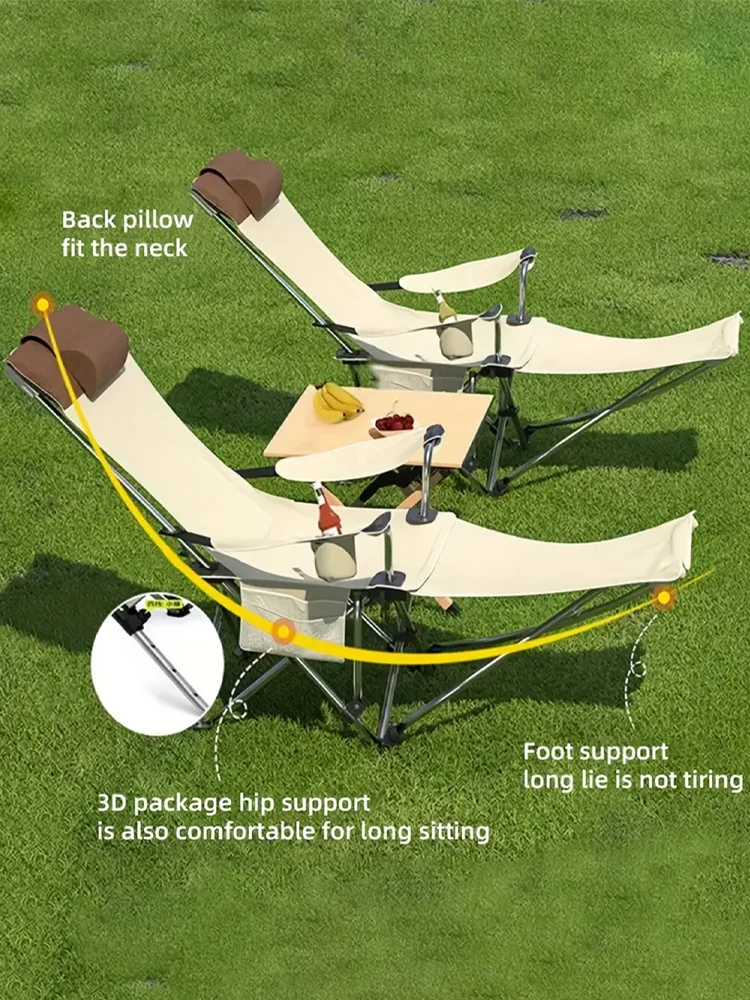 Folding Camping Chair Portable 4-speed Adjustable Folding Camping Chair Lightweight Travel Fishing Beach