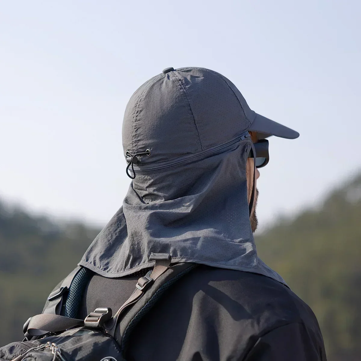 Baseball caps Men Summer Fishing Sun Protection Baseball Cap Quick Drying Waterproof Detachable Sun Cap Shawl Women Outdoor Bicycle Visor Nasi