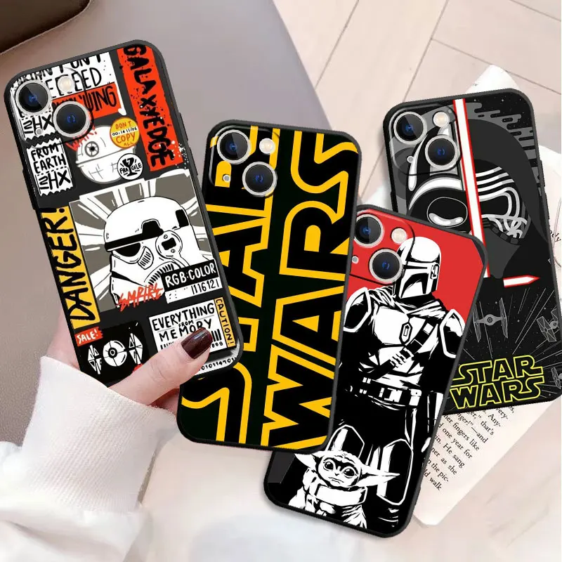 Custodia In Silicone Nero Per Iphone 15 12 11 13 14 Pro Max Xs Xr X 8 7 Plus Se 13 12 Mini Cover Morbida Fundas S-Starwars Clone Troopers