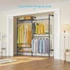 Industrial Pipe Clothes Rack Wall Mounted Clothing Rack for Hanging Clothes, Expandable Garment Rack Heavy Duty Wardro 2