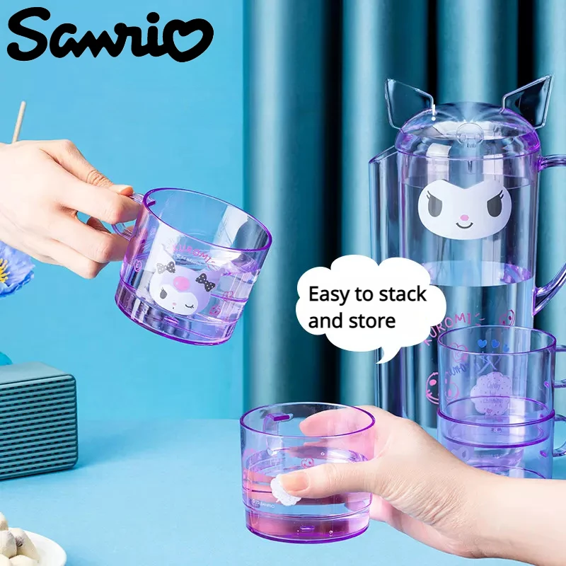 

Sanrio MINISO, Мультяшные рандомные настольные чашки, Cinnamoroll Kuromi, Детские кавайные чашки для воды, набор игрушек, рождественский подарок