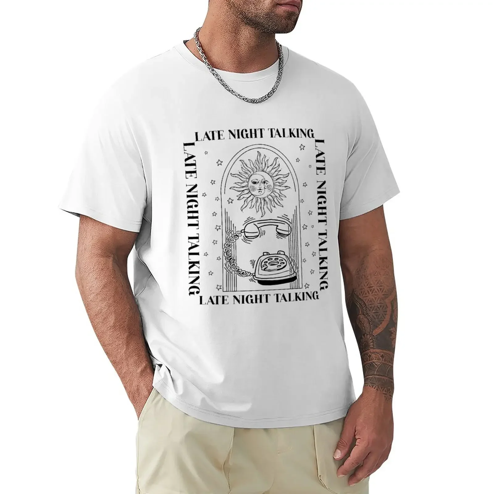 

Late Night Talking T-Shirt oversizeds plus size tops anime mens tall t shirts boys animal print blanks tops men clothings