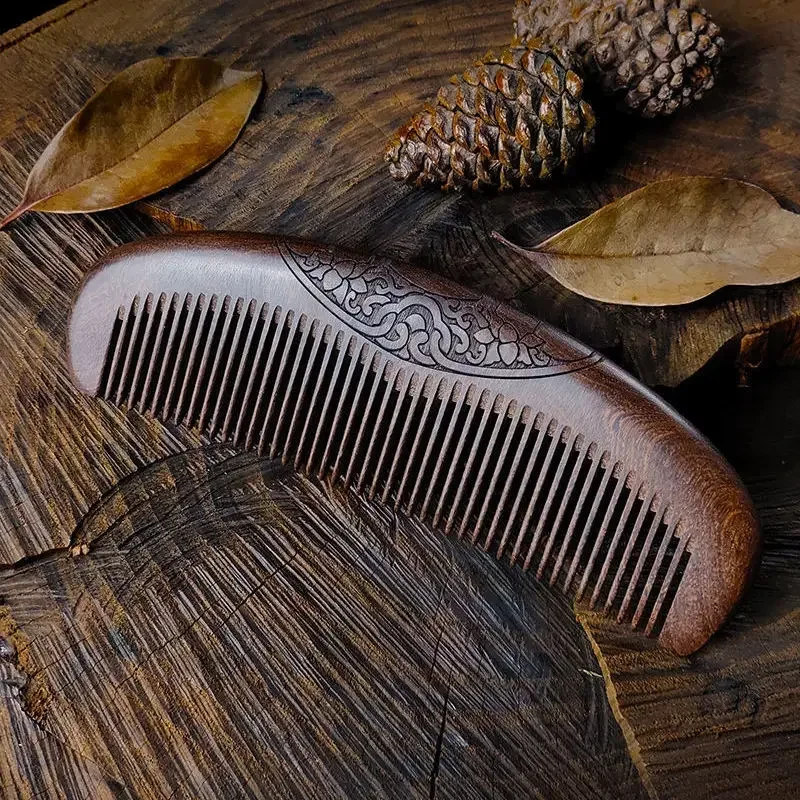 Wooden Comb Natural Handmade Comb, Fine Tooth Sandalwood Comb for Wavy Hair,Thick Hair, Thin Hair, Straight Hair, No Static 3
