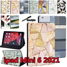 

For Apple IPad Mini 6 8.3" 2021 A2567 A2568 A2569 Case Funda Anti-fall Stand Leather Splicing Pattern Tablet Cover for Mini 6