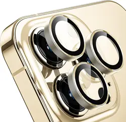 Sparkling Tempered Glass Camera Lens Protector Cover for 13 Pro and 13promax (Gold)