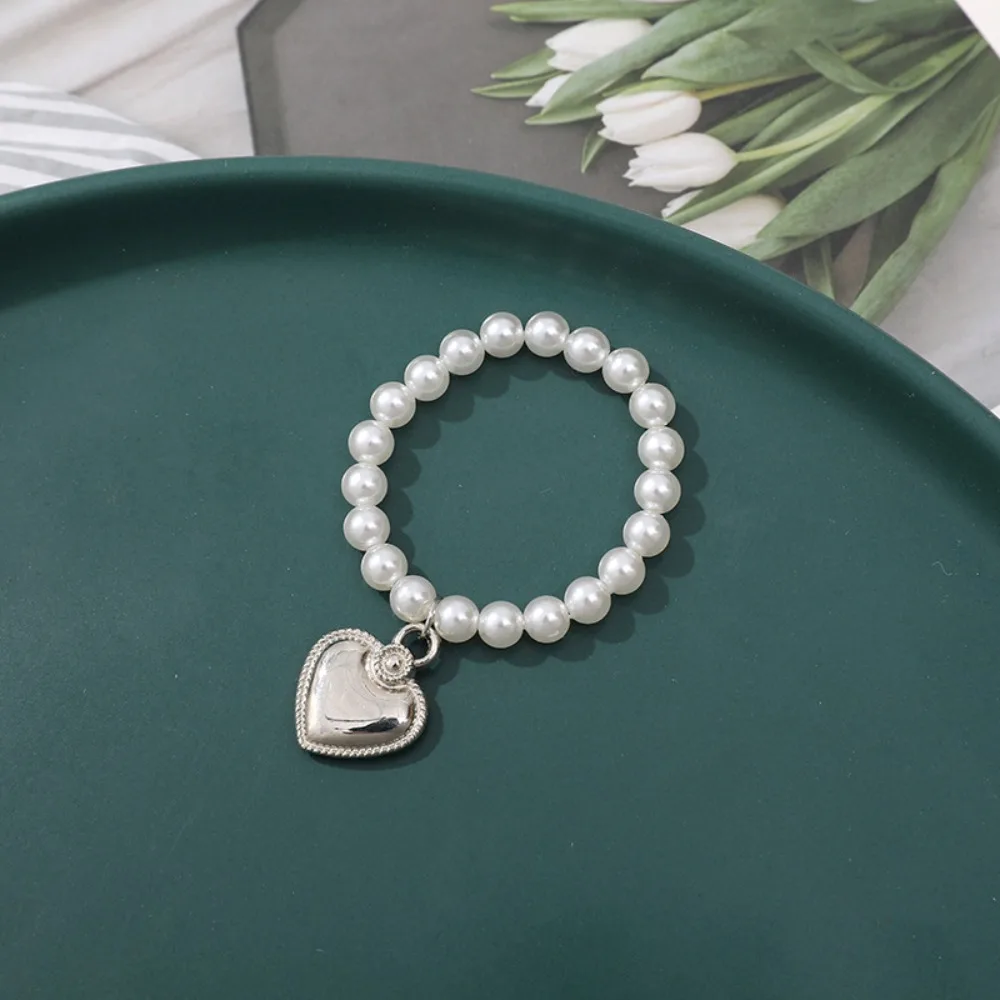 Crafts Dog Heart Necklace Silver 6/8mm Dog Doll Pearl Collars Elastic Fashion BJD Dolls Mini Pearl Chain Diy Toys